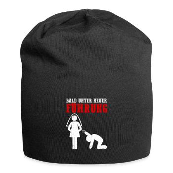 JGA Shirt Bald unter neuer Führung mit Braut & Brä - Jersey-Beanie - Schwarz - Vorne