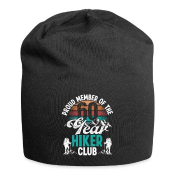 60 Year Old Hiker Mountains Hiking Birthday 60 - Jersey-Beanie - Schwarz - Vorne