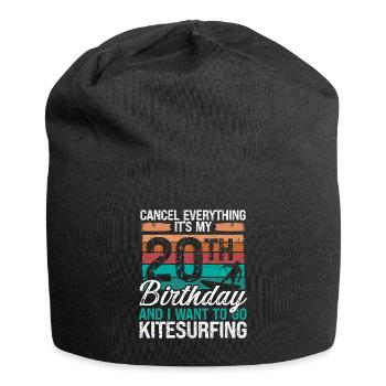 20 Birthday Kiteboarding Kitesurfer 20 Year Old - Jersey-Beanie - Schwarz - Vorne