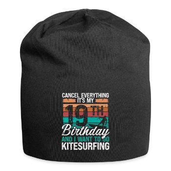 19 Birthday Kiteboarding Kitesurfer 19 Year Old - Jersey-Beanie - Schwarz - Vorne