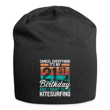 21 Birthday Kiteboarding Kitesurfer 21 Year Old - Jersey-Beanie - Schwarz - Vorne