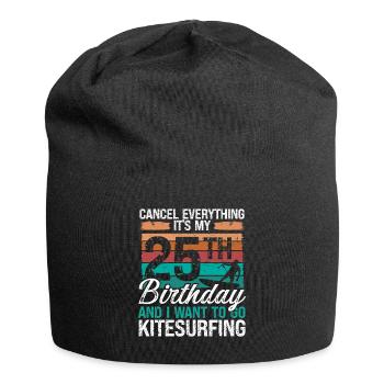 25 Birthday Kiteboarding Kitesurfer 25 Year Old - Jersey-Beanie - Schwarz - Vorne