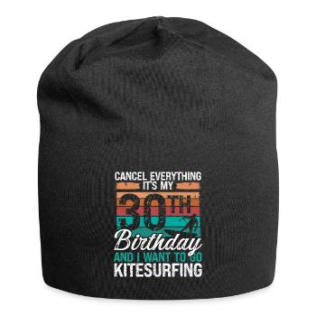30 Birthday Kiteboarding Kitesurfer 30 Year Old - Jersey-Beanie - Schwarz - Vorne