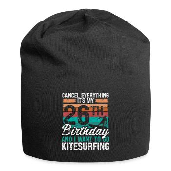 26 Birthday Kiteboarding Kitesurfer 26 Year Old - Jersey-Beanie - Schwarz - Vorne