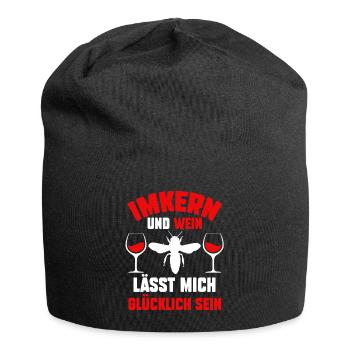 Wein Biene Bienen Imkerei Honig Imker - Jersey-Beanie - Schwarz - Vorne