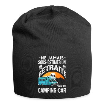 Camping Car Retraité Humour Idée Cadeau Campeur - Bonnet en jersey - noir - Devant