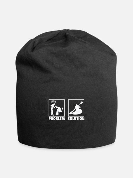 Kayaking Kayaker Kayak Statement Problem Solution. - Jersey-Beanie - Schwarz