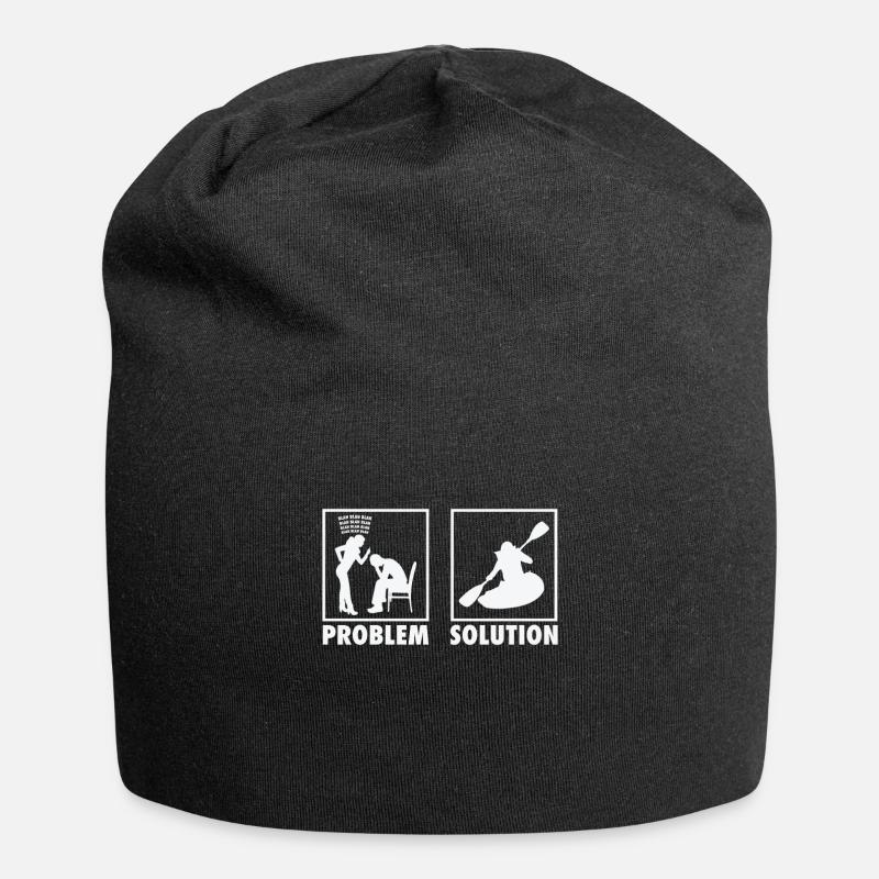 Kayaking Kayaker Kayak Statement Problem Solution. - Jersey-Beanie - Schwarz