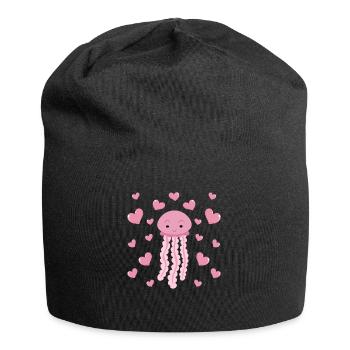 Cute Jellyfish Hearts Jellyfish with Hearts Jellyfish - Jersey Beanie - black - Front