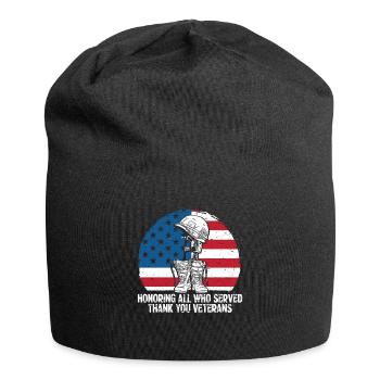 Honoring All Who Served Military Veterans Day - Bonnet en jersey - noir - Devant