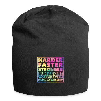 Harder Faster Run Stronger Work Team Goal - Jersey Beanie - black - Front