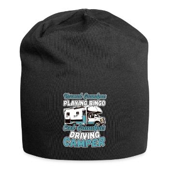 Grandpas Play Bingo Cool Grandpas Driving Motorhome - Jersey Beanie - black - Front
