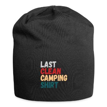 Dernier Camping Propre Chemise Camping Camping-Car Nature - Bonnet en jersey - noir - Devant