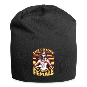 The Future Of Film Is Female Cinematographer - Jersey Beanie - black - Front