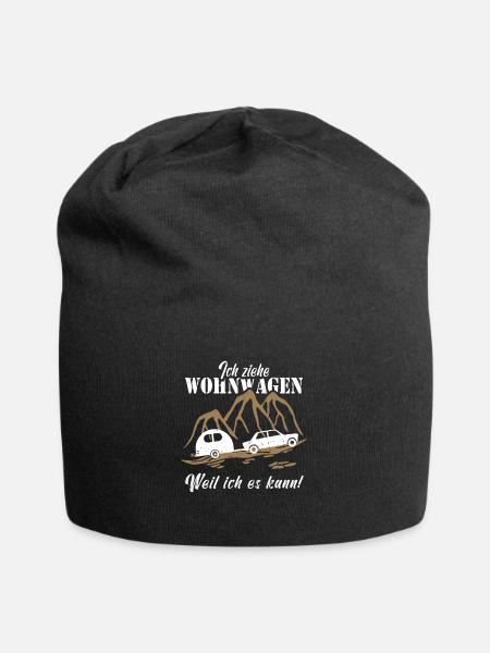 Ich ziehe Wohnwagen - Jersey-Beanie - Schwarz