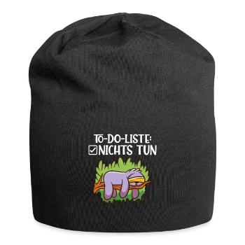 To-do-Liste Nichts tun lustiges Faultier - Jersey-Beanie - Schwarz - Vorne