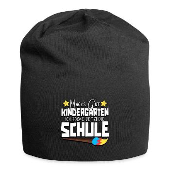 Machs gut Kindergarten ich rocke jetzt die schule - Jersey-Beanie - Schwarz - Vorne
