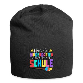 Machs gut Kindergarten ich rocke jetzt die schule - Jersey-Beanie - Schwarz - Vorne