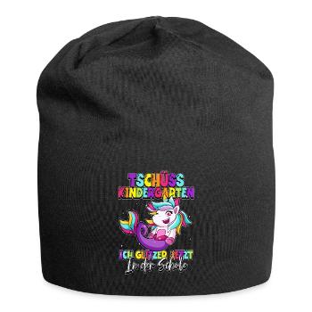 Tschüss Kindergarten Einhorn 1. Klasse Schulkind - Jersey-Beanie - Schwarz - Vorne
