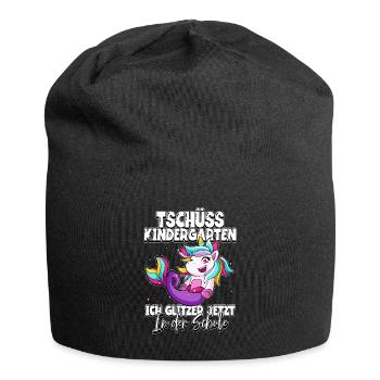 Tschüss Kindergarten Einhorn 1. Klasse Schulkind - Jersey-Beanie - Schwarz - Vorne