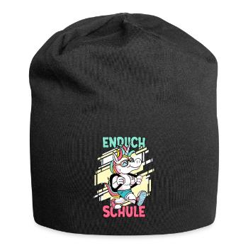 Endlich Schule 1. Klasse Schulkind - Jersey-Beanie - Schwarz - Vorne