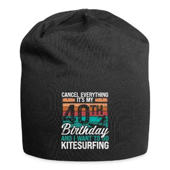 40 Birthday Kiteboarding Kitesurfer 40 Year Old - Jersey Beanie - black - Front