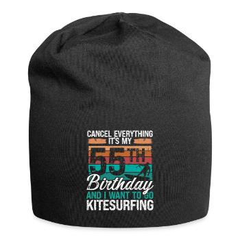 55 Birthday Kiteboarding Kitesurfer 55 Year Old - Jersey-Beanie - Schwarz - Vorne