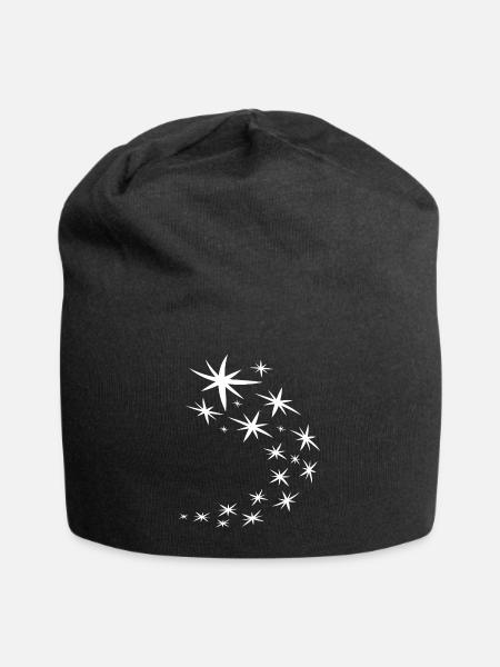 Sternenhimmel Weisses Design - Jersey-Beanie - Schwarz
