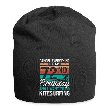 72 Birthday Kiteboarding Kitesurfer 72 Year Old - Jersey-Beanie - Schwarz - Vorne