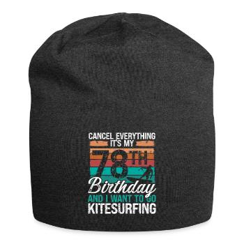 78 Anniversaire Kitesurfer 78 ans - Bonnet en jersey - charbon - Devant