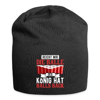 Bierpong Bier Pong Beerpong Beer Pong Trinkspiel - Jersey-Beanie - Schwarz - Vorne