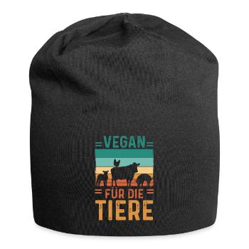 Veganer Vegan - Jersey-Beanie - Schwarz - Vorne