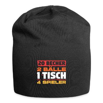 Bierpong Beerpong Trinkspiel Bier Pong - Jersey-Beanie - Schwarz - Vorne