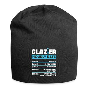Glazier Window Fitter Glazier Hourly Rate - Jersey-Beanie - Schwarz - Vorne