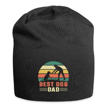 Vintage Best Dog Dad - Jersey-Beanie - Schwarz - Vorne