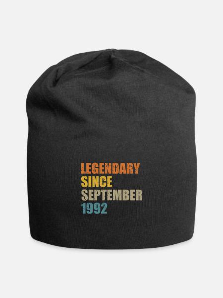 Né en septembre 1992 30 ans 30s 30e anniversaire - Bonnet en jersey - noir