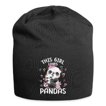 Dieses Maedchen Liebt Pandas - Jersey-Beanie - Schwarz - Vorne