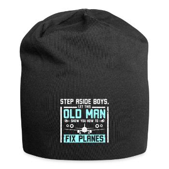 Let this old man show you how to fix planes - Jersey-Beanie - Schwarz - Vorne