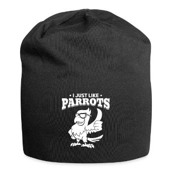 I like parrots Cool parrot with sunglasses - Jersey Beanie - black - Front