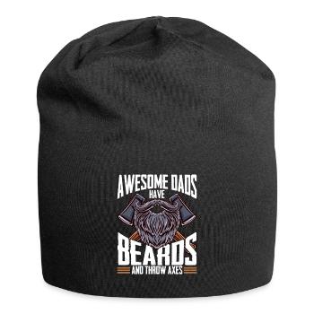 Awesome Dads haben Bärte und werfen Äxte Kriegsbei - Jersey-Beanie - Schwarz - Vorne