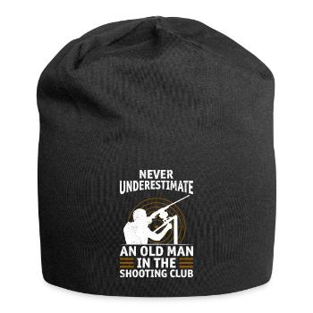 Ne sous-estimez jamais le vieil homme dans le club de tir - Bonnet en jersey - noir - Devant