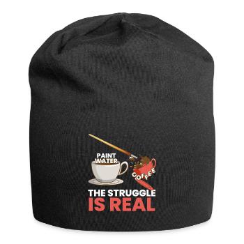 The Struggle Is Real Kunst Künstler Art - Jersey-Beanie - Schwarz - Vorne