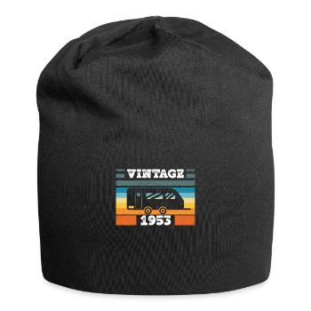 Campingwagen Camping Jahrgang 1953 Geburtstags - Jersey-Beanie - Schwarz - Vorne