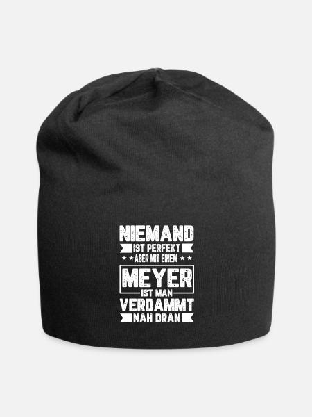 Meyer Niemand ist Perfekt Geschenkidee - Jersey-Beanie - Schwarz