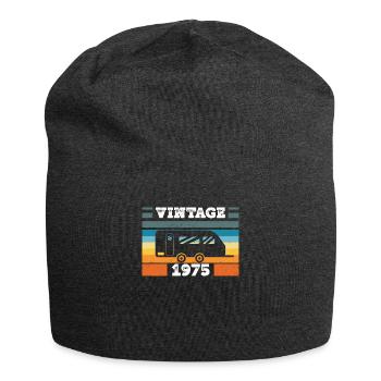 Camping Car Born in 1975 Birthday - Jersey Beanie - charcoal grey - Front