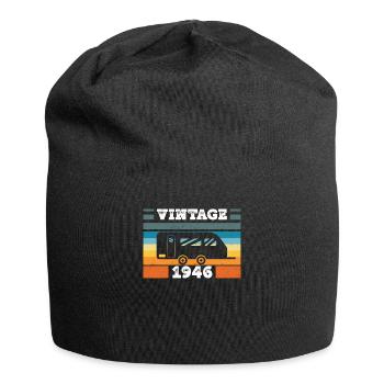 Camping Car Camping born in 1946 Birthday - Jersey Beanie - black - Front