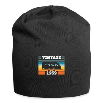 Camping Car Camping born in 1959 Birthday - Jersey Beanie - black - Front