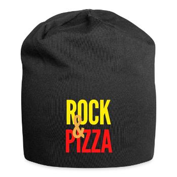 Rock et Pizza - Bonnet en jersey - noir - Devant