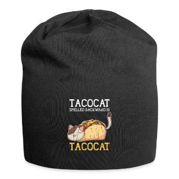 Tacocat spelled backward is tacocat - Adorable - Jersey Beanie - black - Front