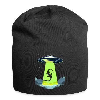 Lustiges Loch Ness Monster Nessie Alien Entführung UFO - Jersey-Beanie - Schwarz - Vorne